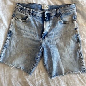 Wrangler Light Blue Vintage Wash Denim Shorts